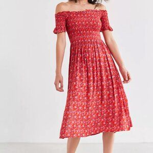 Urban Outfitters Off-The-Shoulder Smocked Dress